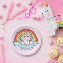 Magic Unicorn Rainbow Birthday Papper Plate