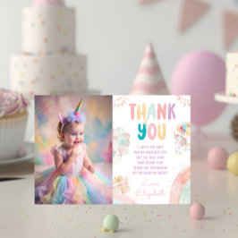 Magic Unicorn Rainbow Birthday Tack för ditt kort