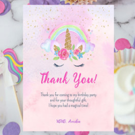 Magic Unicorn Rainbow Birthday Tack Kort