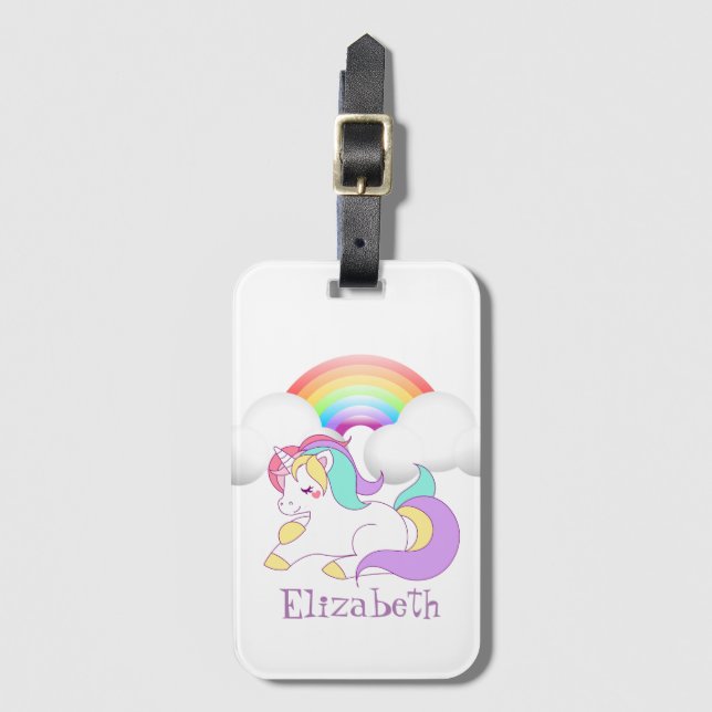 Magic Unicorn, Rainbow - Personlig Bagagebricka (Framsida vertikal)