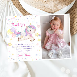 Magic Unicorn Rainbow Photo Tackto You Card Inbjudningar