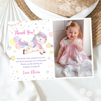 Magic Unicorn Rainbow Photo Tackto You Card Inbjudningar