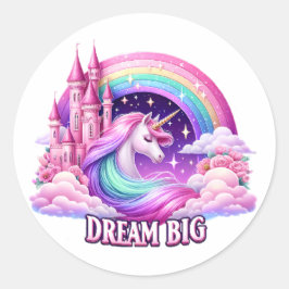 Magic Unicorn Rainbow Sticker - Whimsical Design Runt Klistermärke