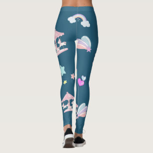 Magic Unicorn-regnbåge carousel mönster födelsedag Leggings