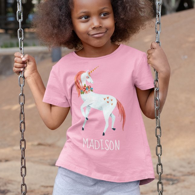 Magic Unicorn rosa Custom Name girl T-Shirt (Skapare uppladdad)
