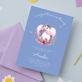 Magic Unicorn Rosa Guld Elegant Birthday Inbjudningar