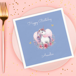 Magic Unicorn Rosa Guld Elegant Birthday Pappersservett