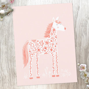 Magic Unicorn  Rosa Vykort
