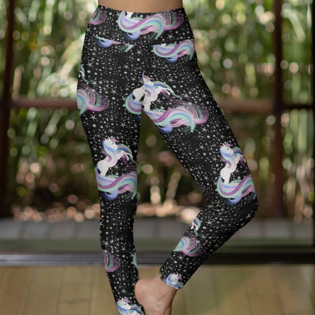 Magic Unicorn Silver Stars Leggings (Skapare uppladdad)