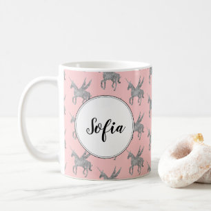 Magic Unicorn, silver Unicorn, trendig Kaffemugg