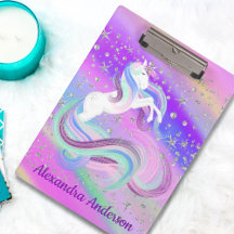 Magic Unicorn Sparkling Silver Stars