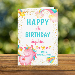 Magic Unicorn Stars Birthday Kort