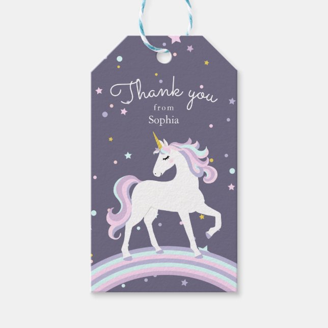 Magic Unicorn Tack Gift Märkres Presentetikett (Framsidan)
