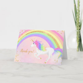 Magic Unicorn Tack | Guld och Rosa Rainbow Kort