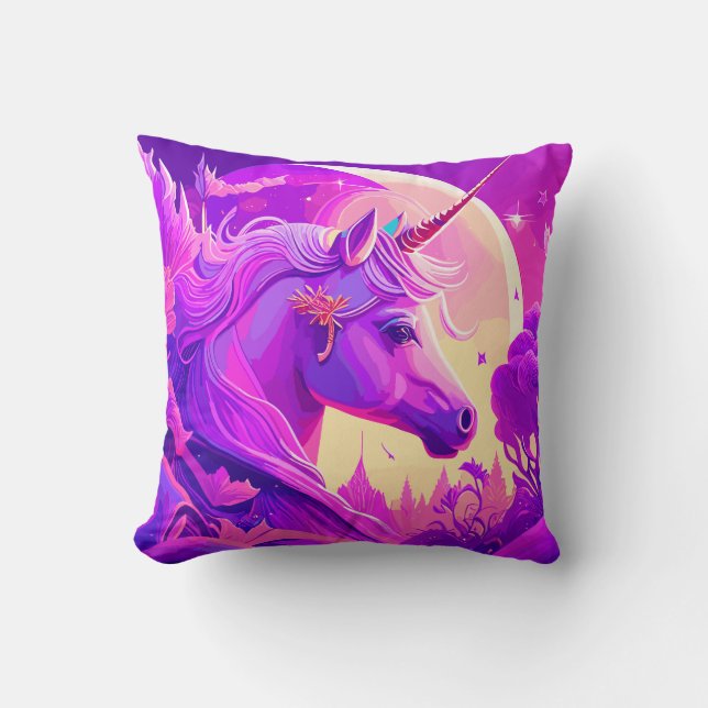 Magic Unicorn under Moonlight Kudde (Framsida)