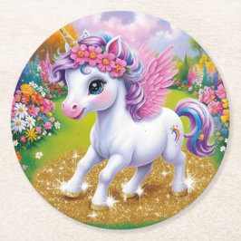 Magic Unicorn Underlägg Papper Rund