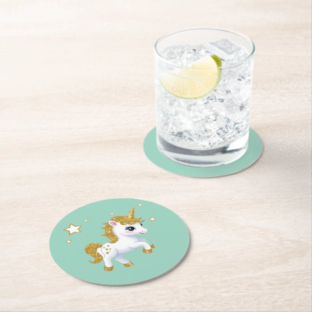 Magic Unicorn Underlägg Papper Rund (Insitu)