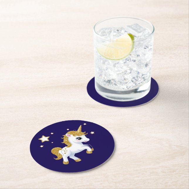 Magic Unicorn Underlägg Papper Rund (Insitu)