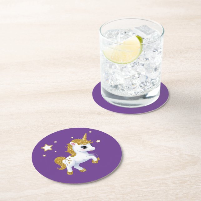 Magic Unicorn Underlägg Papper Rund (Insitu)