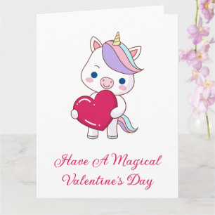 Magic Unicorn Valentine Day Kort