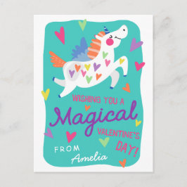 Magic Unicorn vycard Storlek Classroom Valentine Helg Vykort