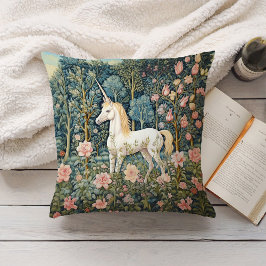 Magic Unicorn William Morris Botanical Forest Kudde