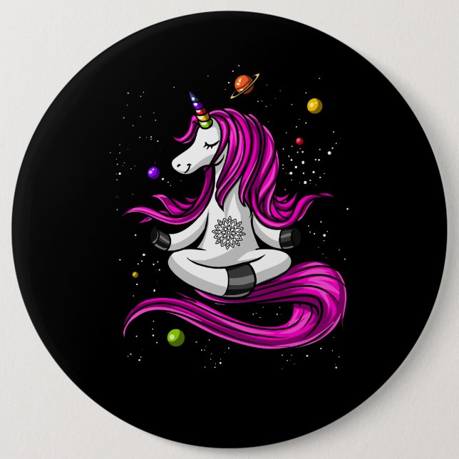 Magic Unicorn Yoga Zen Space Meditation Knapp (Framsida)