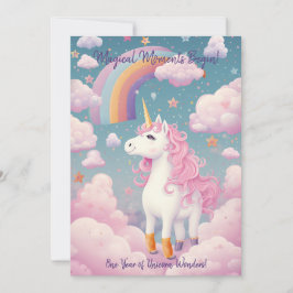 Magic Unicorn's 1st-årsdag Birthday Card Julkort