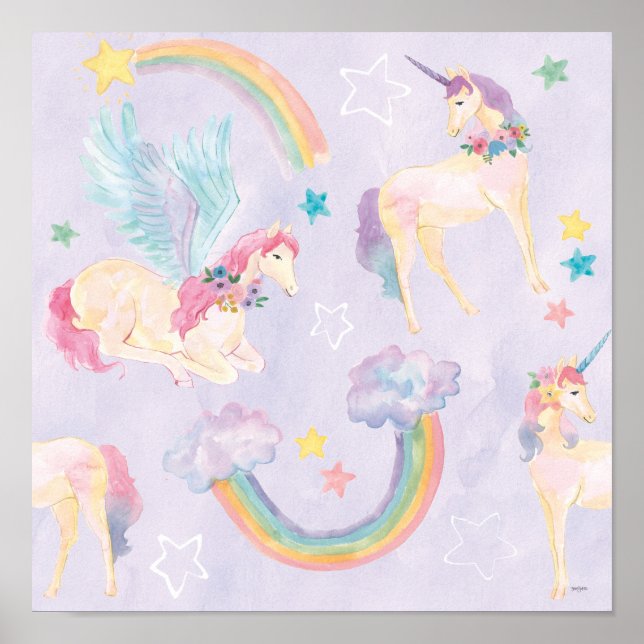 Magic Unicorns Mönster Poster (Framsidan)