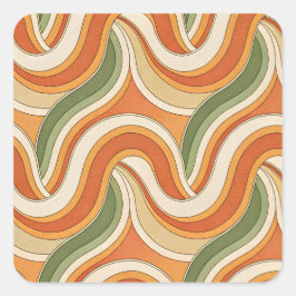 Magic Vågar Mönster Fyrkantigt Klistermärke