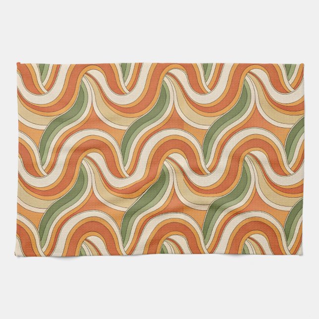 Magic Vågar Mönster Kökshandduk (Horisontell)