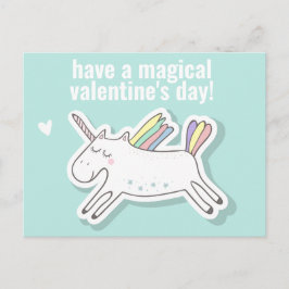 Magic Valentine Day - Cute Kids Unicorn Postc Vykort