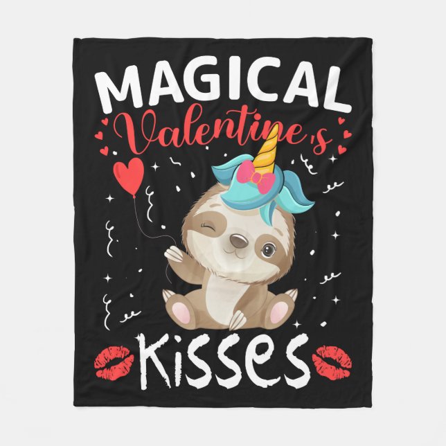 Magic Valentines Kisses Fleecefilt (Framsidan)