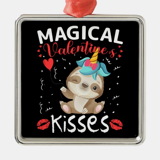Magic Valentines Kisses Julgransprydnad Metall (Framsidan)
