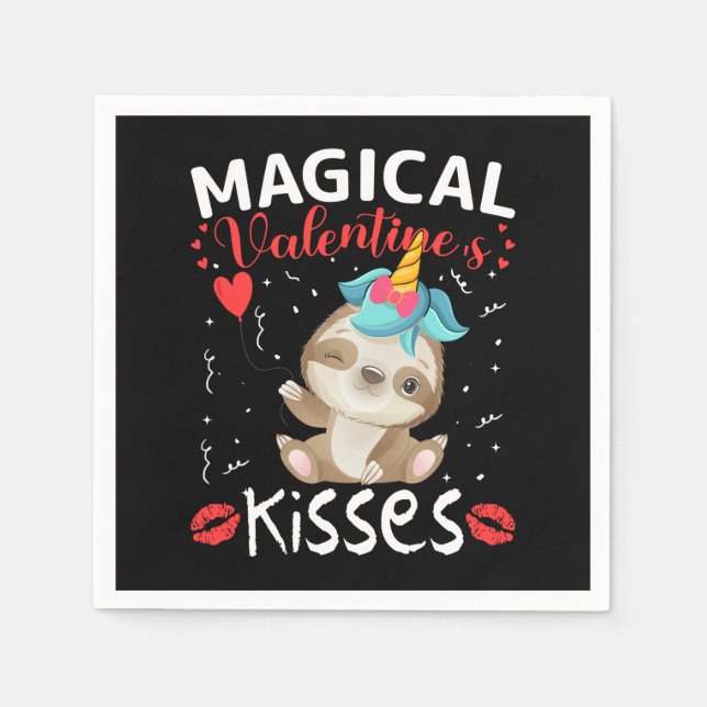 Magic Valentines Kisses Pappersservett (Framsidan)