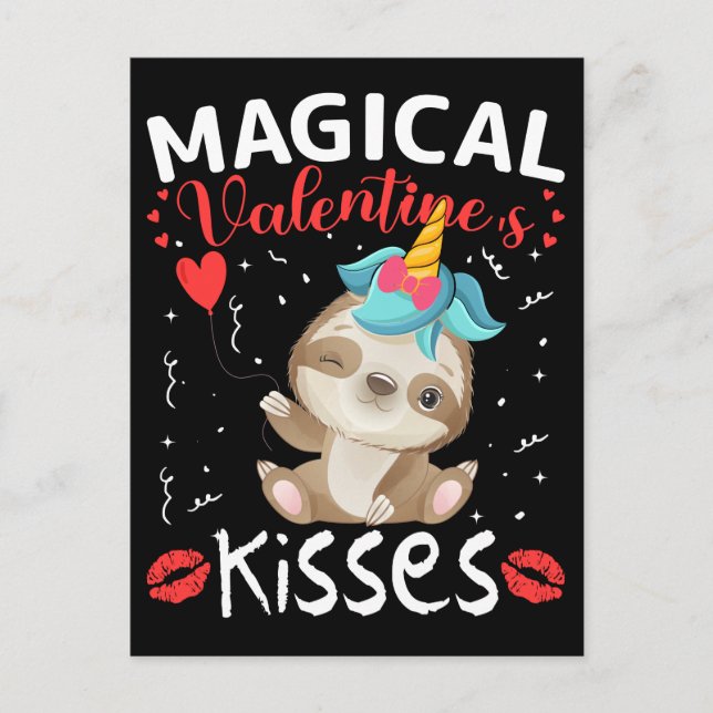 Magic Valentines Kisses Vykort (Framsida)