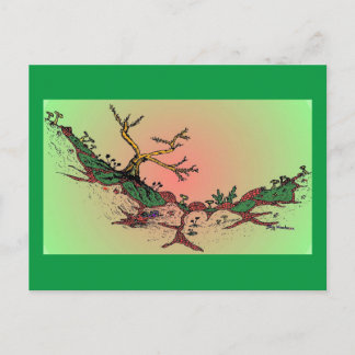 Magic Valley Daytime Art Postcard - Grönt, Rosa Vykort