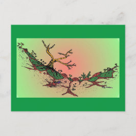 Magic Valley Daytime Art Postcard - Grönt, Rosa Vykort