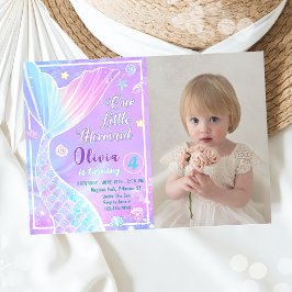 Magic Vår lilla Sjöjungfru Birthday Photo Inbjudningar