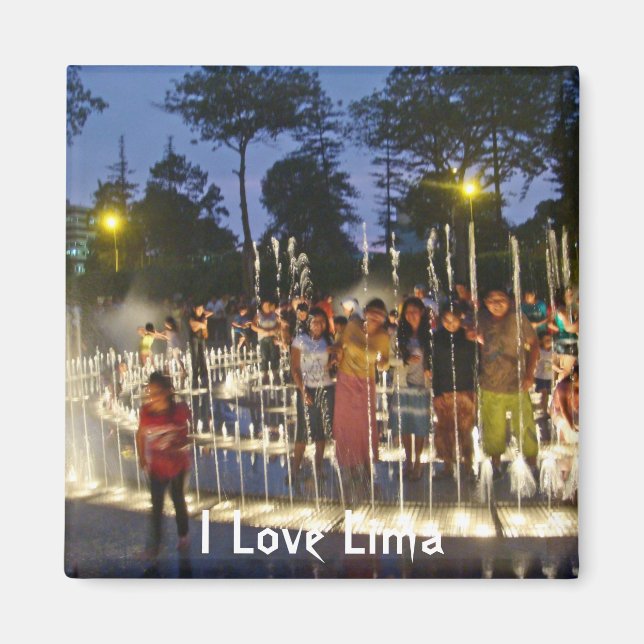 Magic Vatten Gardens-Lima, Peru Magnet (Framsidan)