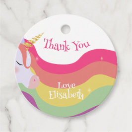 Magic Vibrant Rainbow Unicorn Birthday Gåvor Etiketter