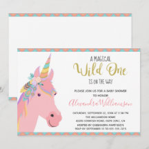 Magic Vild One Unicorn Rosa Guld Baby Shower