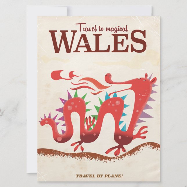 Magic Wales Dragon-reseaffisch Inbjudningar (Framsida)
