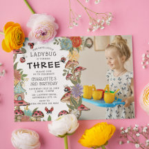 Magic Watercolor Ladybug Girls Birthday Photo