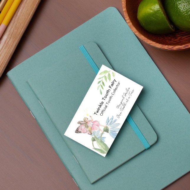 Magic Watercolor Tooth Fairy Dentist Visitkort (Magical Watercolor Tooth Fairy Dentist Business Card)