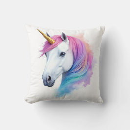 Magic Watercolor Unicorn Kudde