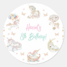 Magic Watercolor Unicorns any Age Birday