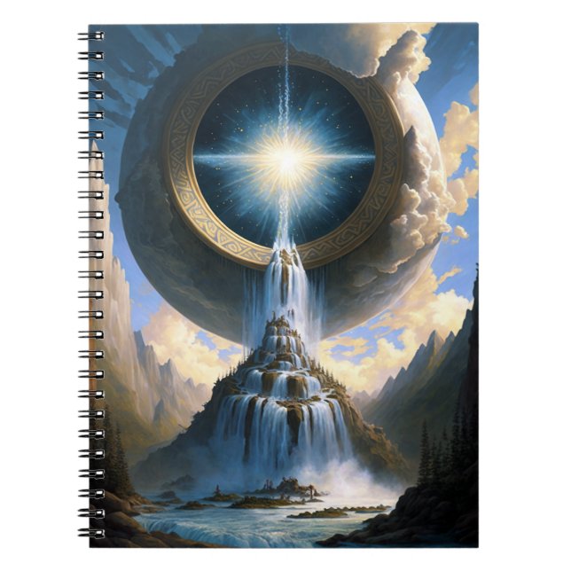 Magic Waterfall Surreal Fantasy Art Anteckningsbok (Framsidan)