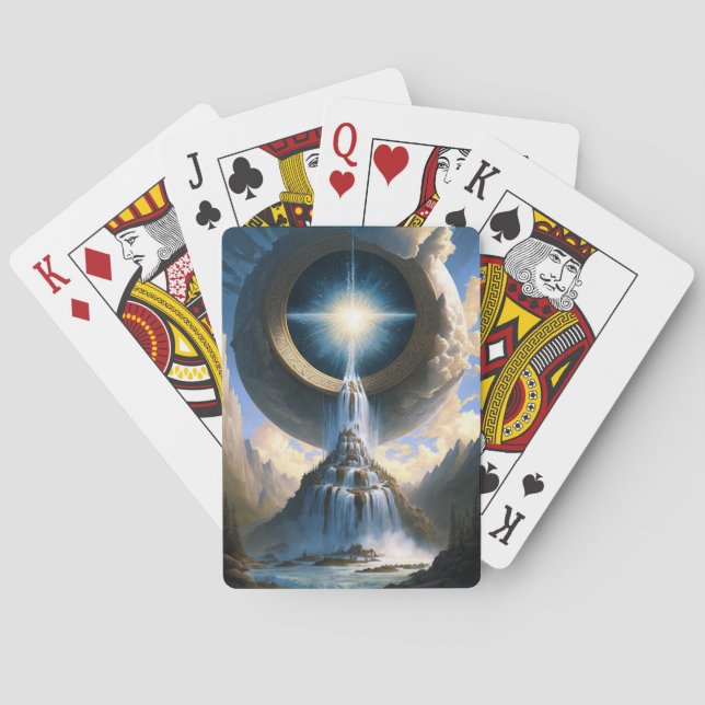 Magic Waterfall Surreal Fantasy Art Casinokort (Baksidan)