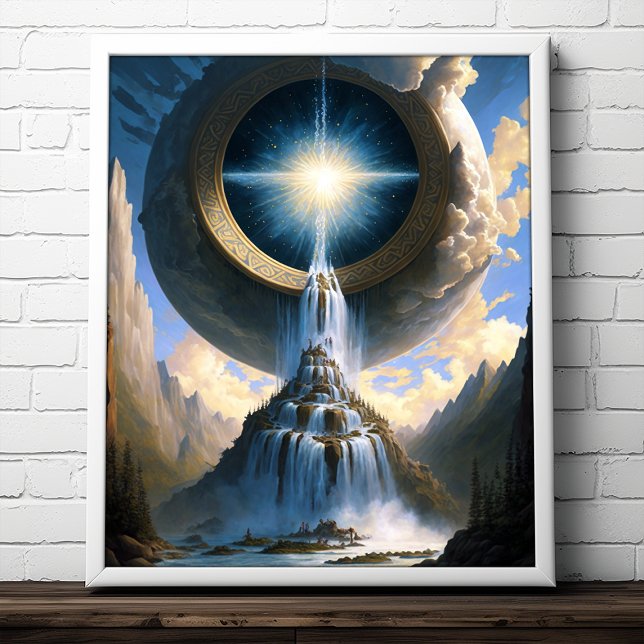 Magic Waterfall Surreal Fantasy Art Poster (Skapare uppladdad)